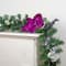 Two-Tone Pine with Purple Poinsettias Berries & Pine Cones Garland, Unlit